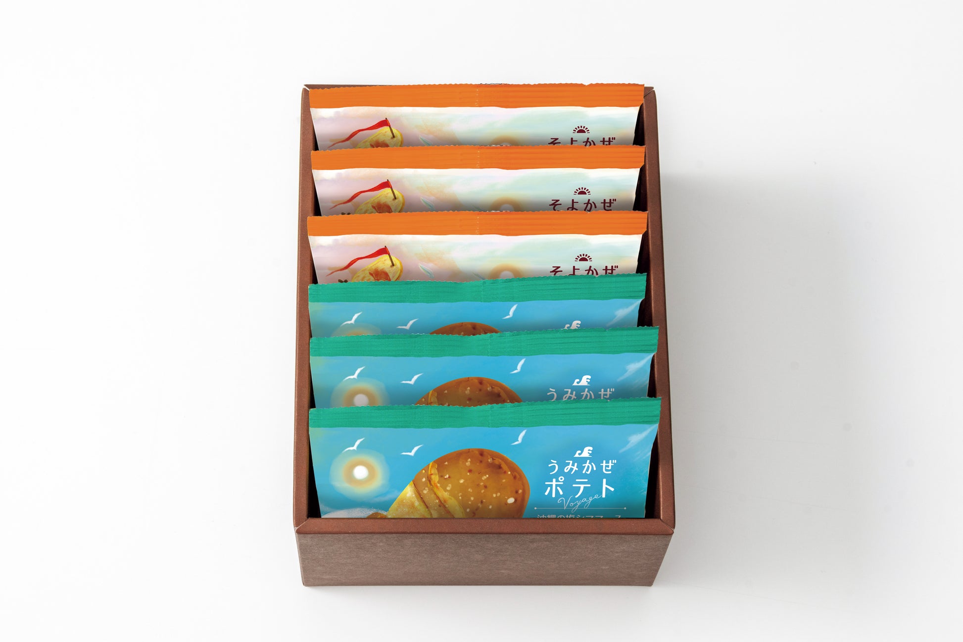 旅するポテト真空フライ製法　うみかぜポテト（沖縄の塩シママース）、そよかぜポテト（はちみつバター味）　焼き菓子スイーツ